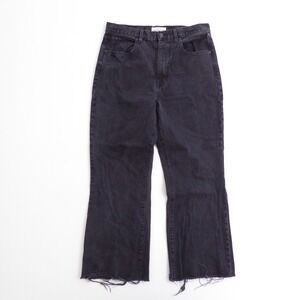 SLVRLAKE Womens Frankie Jeans Black Shadow Ridge Raw Hem 32